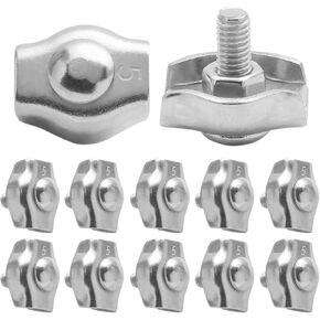 Auvotuis 10Pcs M2 Wire Rope Clip Cable Clamps 304 Stainless Steel Duplex Clamps Double Bolt Cable Clips Clamp Fastener for 1/16 Inch Diameter Wire Rope in Saudi Arabia