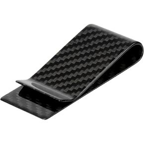 WAFJAMF Carbon Fiber Money Clip Credit Card Wallets Business Card Clip Front Pocket Clips for Men (Bright Black with Gift Box)