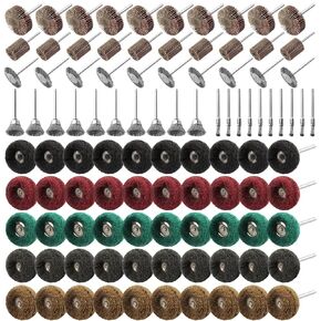 Rocaris 40 Pcs Buffing Wheel Set & 72 Pcs Wire Brushes Set, 1/8'' Shank Accessories for Rotary Tool