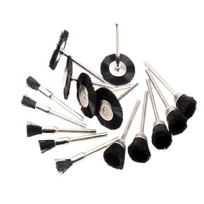 𝐋𝐮𝐨 𝐤𝐞 15 Pcs Mini Abrasive Polishing Kits,1/8 Inch Shank Nylon Fiber Bristle Brush Sets for Dremel Rotary Tool (White)