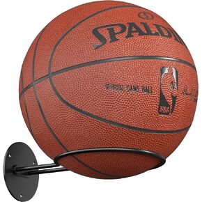 jockcaras Ball Storage Holder Wall Mount: Black Room Decor for Basketball, Rugby, Soccer, Football, Baseball Display Rack - Boys Sports Accessories Organizer