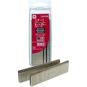 Senco A801009 18 Gauge by 1/4-inch Crown by 1-inch Leg Electro Galvanized Staples (900 per box)