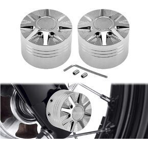 HDBUBALUS Front Axle Nut Covers Axle Caps Fit for Harley Sportster XL 1200 Dyna Softail Fat Boy Touring Street Road Electra Tri Glide 2 pcs Chrome
