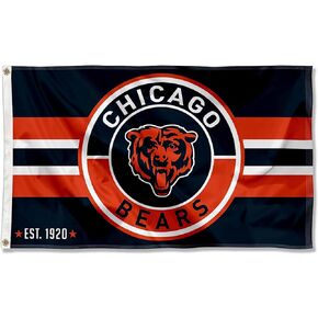 Chicago Bears Patch Button Circle Logo Flag Large 3x5 Banner