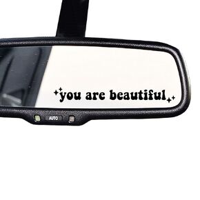 2 × ملصق مرآة سيارة You Are Beautiful، ملصق مرآة الرؤية الخلفية، ديكور سيارة للنساء، ملصق سيارة للتأكيد الذاتي، ملصق مرآة السيارة، ملصق سيارة لطيف، ملصق إيجابي (وردي)