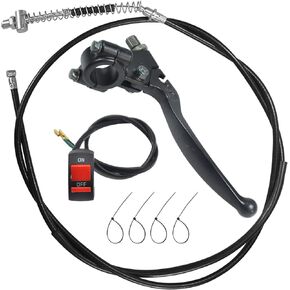 HOLATO 22mm 7/8" Left Clutch Brake Handle Lever Perch 68" Drum Brake Cable On Off Switch for Predator 196cc 212cc Baja Warrior Massimo MB165 MB200 Coleman CT200U BT200X CT200U-EX Yerf-Dog Mini Bike