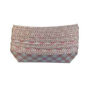 Paper Hot Dog Trays 7 Inch Red Check for Carnivals Parties Cookouts (48)
