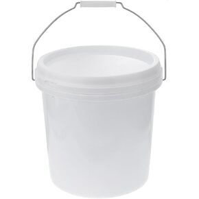 ULTECHNOVO White Bucket & Lid, Foods 3 Gallon Bucket Large Capacity Bucket White Plastic Pail Long Term Water Storage Pail with Lid Food Grade Barrel Storage Barrel (5 Gal. w/Lids)