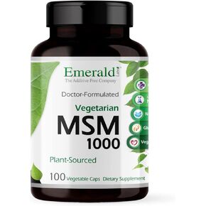 Ultra Botanicals Emerald Labs MSM 1000 mg - Dietary Supplement with Plant-Sourced Methylsulfonylmethane for Joint Support and Healthy Immune Function - 100 Vegetable Capsules