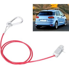Safety Break Cable, 3.3ft Anti Drop Safety Break Cable Stainless Steel Trailer Breakaway Rope Spring Towing Coiled Wire Safety Straps Ground Clip for Cars and Braked Trailers