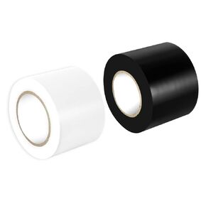 Maveek 2 Rolls Electrical Tape 2 Inch PVC Waterproof Repair Insulation Tape Roll Black Colored, for Outdoor Pipes or Windows in Winter Cold Weather, Self Adhesive Garage Door Workshop Tool Bag
