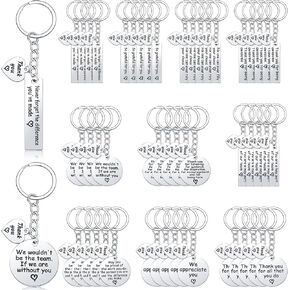 Junkin 50 Pieces Teacher Appreciation Keychain Gifts Thank You Appreciation Keychain for Women Men Employee Farewell Make a Difference Keychain Employee Teacher Nurse Worker Appreciation Week Gifts