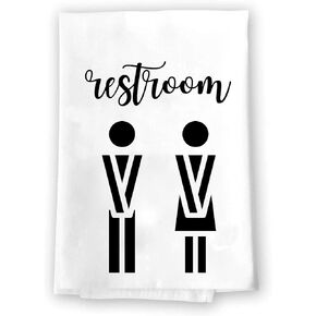 Funny Novelty Bath Hand Towels | Restroom Male Female Symbols Bathroom Country Rustic Farmhouse Modern Decor | Hilarious Adult Crude Humor Home House Warming Wedding Gift Presentà
