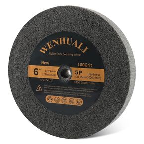 WENHUALI 6 Inch Bench Grinder Polishing Wheel, Buffing Wheel for Angle Grinder, 5P Hardness Easily Handle Scratches on Golf Clubs Metal Copper, 180 Grit 1" Thickness for 1/2" Arbor