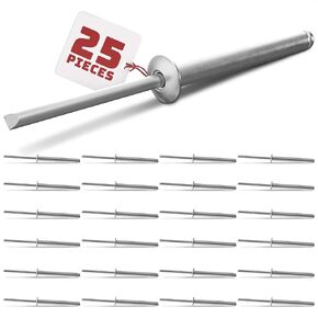 25Pcs Large Head Pop Rivets Aluminum - 3/16" x 1-1/4" Aluminum Dome Head Blind Rivet Set 6-20 Gap 1.126-1.250 Set #Lig-0229NG - Aluminum Decorative Rivets Long Pop Rivets Solid Rivets for Windows