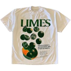 CEINOM Lime Vintage Y2k Letter Printed T-shirt Oversized Top for Men's 2023 New Harajuku Loose Fitting Short Sleeved Top