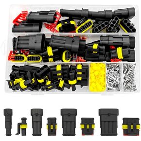 BESULEN Car Electrical Connector Terminals, 352Pcs 26Sets Waterproof Automotive Electrical Wire Connectors Plug Kit, 1/2/3/4 Pin Wire Connectors Male and Female, Universal Car Accessories