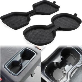 Auovo 3D Cup Holder Inserts Coaster Compatible with Toyota RAV4 Accessories 2024 2023 2022 2021 2020 2019 Silicone Cup Mat Pad Interior Decoration (Black Trim, 2-pcs kit)