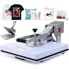 AKEYDIY 15''x15'' Heat Press Machine for T Shirts, Slide Out Digital Clamshell Heat Press Sublimation Printer, Industrial Heat Transfer Machine for Pillows, Bags, Puzzles, Vinyl, Purple