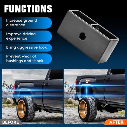 2inch Rear Lift Blocks Fit for Dodge Ram 1500 2002-2008, Fit for Ram 2500 2003-2009, Leveling Lift Kit Fit for Ram 2500 RWD 2010, Fit for Ram 3500 2003, Fit for Ram 3500 2004-2010 in Saudi Arabia