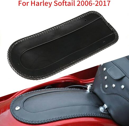 SHMT أسود للدراجات النارية من جلد البولي يوريثان الخلفي مريلة جلدية مقعد منفرد لدراجة Harley Springer Softail Heritage Classic FLSTC EFI FLSTCI 2006-2017 in Saudi Arabia