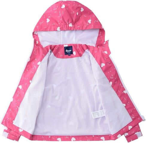Hiheart Girls Lightweight Hooded Jackets Mesh Lined Waterproof Raincoat in Saudi Arabia