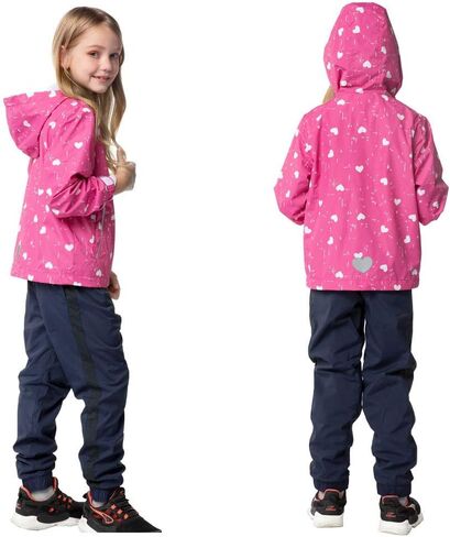 Hiheart Girls Lightweight Hooded Jackets Mesh Lined Waterproof Raincoat in Saudi Arabia