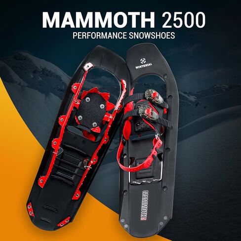 حذاء Winterial Mammoth مقاس 25 بوصة خفيف الوزن من البوليمر لتضاريس الجبال مريح بمقدمة مربعة للمستخدمين المتقدمين، أسود وأحمر in Kuwait