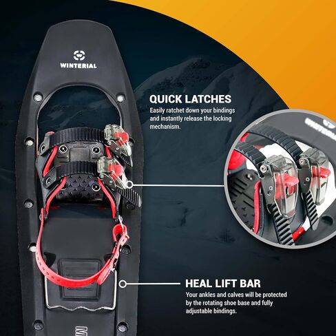 حذاء Winterial Mammoth مقاس 25 بوصة خفيف الوزن من البوليمر لتضاريس الجبال مريح بمقدمة مربعة للمستخدمين المتقدمين، أسود وأحمر in Kuwait