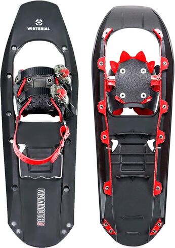 حذاء Winterial Mammoth مقاس 25 بوصة خفيف الوزن من البوليمر لتضاريس الجبال مريح بمقدمة مربعة للمستخدمين المتقدمين، أسود وأحمر in Kuwait