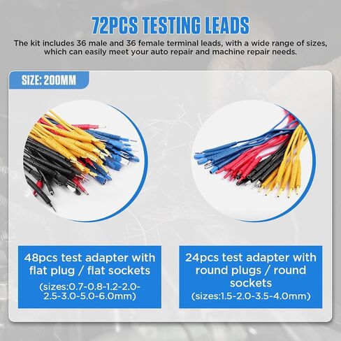 Multimeter Test Leads Kit 104PCS Multimeter Leads Kit Multi Function Electrical Back Probe Kit Efficient Automotive Circuit Test Leads Kit Relay Wire Terminal Test Diagnostic Tool with Alligator Clips in Saudi Arabia