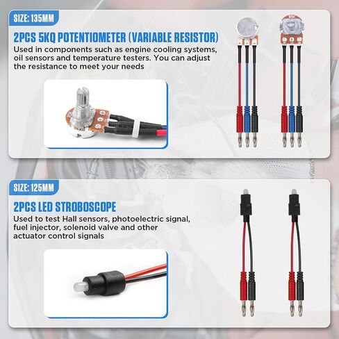 Multimeter Test Leads Kit 104PCS Multimeter Leads Kit Multi Function Electrical Back Probe Kit Efficient Automotive Circuit Test Leads Kit Relay Wire Terminal Test Diagnostic Tool with Alligator Clips in Saudi Arabia