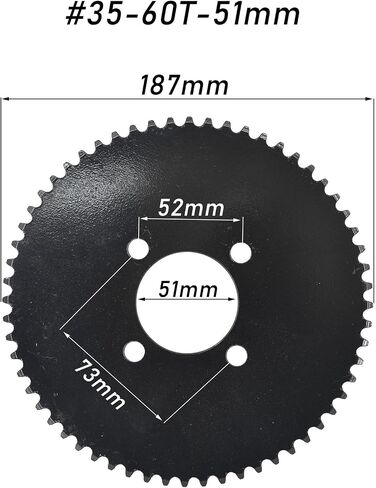 #35-40T-37MM Chain Rear Sprocket, Fits for Mini Bike Go Kart Trike ATV Go Kart Cart Baja Doodle Blitz Dirt Bug Racer Mini Bike in Saudi Arabia