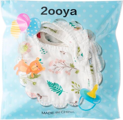 2ooya 7 قطع مرايل موسلين للأطفال، ملابس تجشؤ من القطن الماص للرضع، مرايل قابلة للتعديل من الراتنج، مرايل على شكل زهرة، مرايل للرضع، مرايل لعاب، تغذية، مرايل التسنين، هدية تذكارية للطفل in Kuwait
