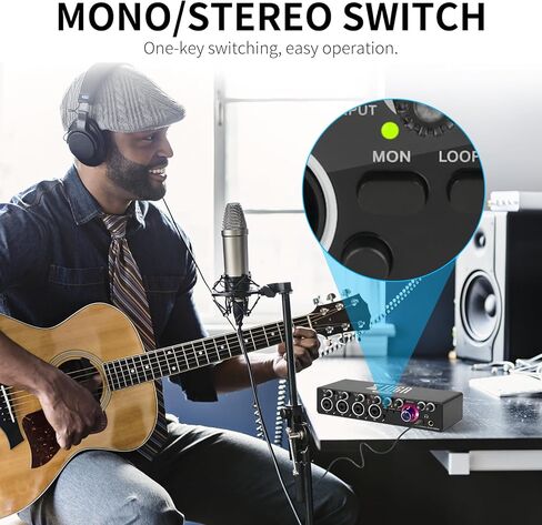 واجهة صوت ستيريو XTUGA 4 قنوات أحادية / 2 قناة مع 4 مضخمات ميكروفون مع طاقة فانتوم 48 فولت 24 بت 192 كيلو هرتز لتسجيل الموسيقى بالكمبيوتر MD44 in Kuwait