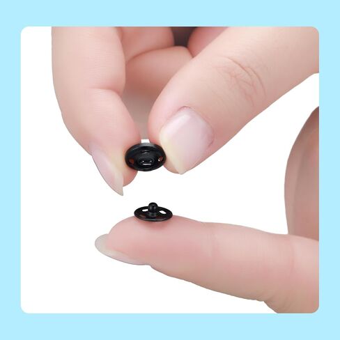 Sumind 100 Sets Sew-on Snap Buttons Metal Snap Fastener Buttons Press Button for Sewing Clothing, Black and Silvery (8mm,10mm) in Saudi Arabia