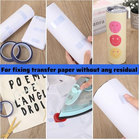 Harloon 12 Rolls 0.8 Inch x 108 ft Blue Heat Tape for Sublimation High Temperature Tape Thermal Heat Resistant Tape Heat Transfer Tape for Tumbler Print Vinyl Press Electronics Masking Blanks in Saudi Arabia