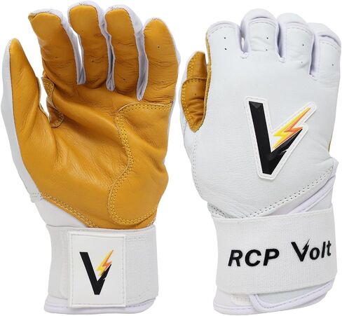 قفازات البيسبول والكرة اللينة من RCP Volt - مقاومة للتمزق والتمزق - فتحة معززة، أساور ممتدة ذات قبضة فائقة، حماية مبطنة، مقاسات قابلة للتعديل، قفازات الضرب in Saudi Arabia
