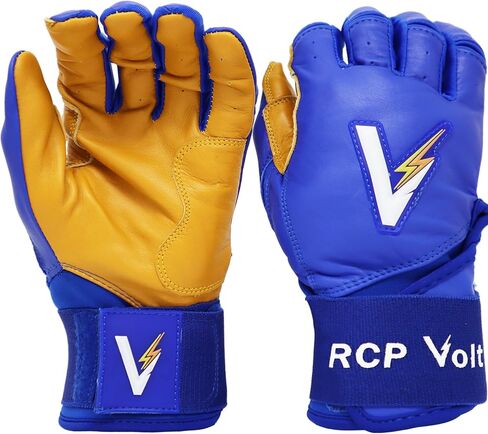 قفازات البيسبول والكرة اللينة من RCP Volt - مقاومة للتمزق والتمزق - فتحة معززة، أساور ممتدة ذات قبضة فائقة، حماية مبطنة، مقاسات قابلة للتعديل، قفازات الضرب in Kuwait