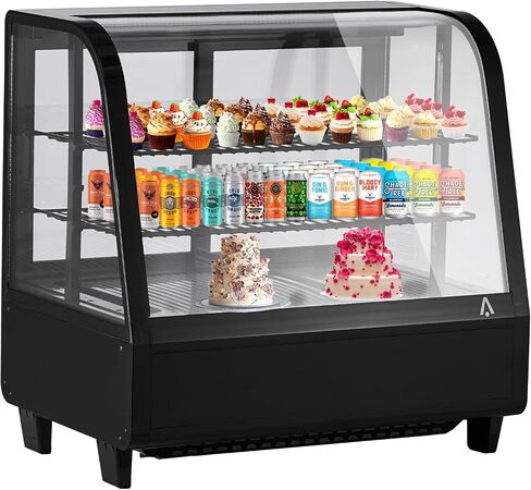 ACONEE Commercial Cake Display Refrigerator, 3.6 Cu.Ft./100L Single-Door Merchandiser with Interior LED Lighting, Double-Layered Glass, Countertop/Floor Refrigerator, 110v in Saudi Arabia