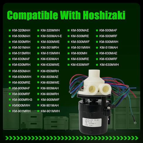 مجموعة محرك مضخة ماكينة الثلج LEAPTREND PA0613 متوافقة مع Hoshizaki KM-320MAH KM-320MWH KM-500MAE KM-500MAF KM-500MAH KM-500MAH-E استبدال S-0613 321444A01 321444A02 3A2638A03 HS-0176 in Saudi Arabia