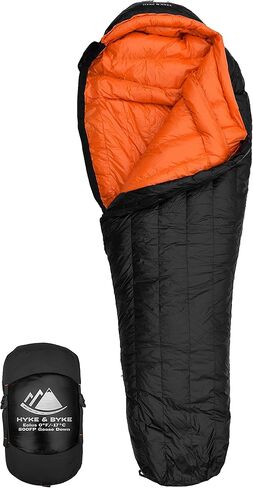 Hyke & Byke Eolus 0°F Cold Weather Mummy Hiking & Backpacking Sleeping Bag - Goose Down 800 FP 4 Season Sleeping Bags for Adults - Ultralight with Compression Stuff Sack in Kuwait
