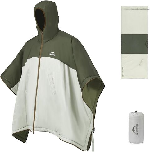 Naturehike Poncho Sleeping Bags, Wearable Hooded Sleeping Bag, Convertible Cape&Jacket&Blanket, Teflon Protective Fabric, Filled with Premium Imitation Silk Cotton, for Outdoor, Camping, Home, Office… in Saudi Arabia