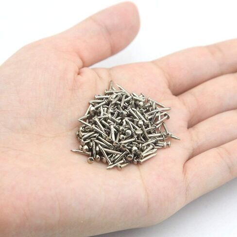 Small Nail Round Head Tiny Nails String Art Nails Hand-Made Hardware Accessories Fasteners Mini Nails 200pcs (0.04x0.4inch, Silver) in Saudi Arabia