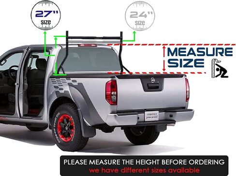TMS 800Ibs Capacity Extendable Universal Steel Pick-Up Truck Ladder Rack Low Profile Sport Bar Utility Two bar Set (Patent Pending) (24'') in Saudi Arabia