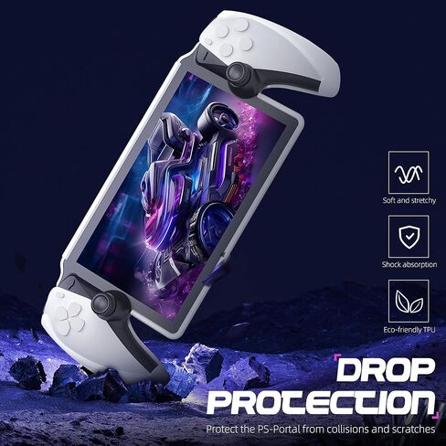 حافظة Seltureone for Playstation Portal Premium TPU مع مسند، قاعدة حماية ناعمة مرنة لبوابة Playstation، حماية شبه مغلقة، مقاومة للتقشير، لبوابة Playstation - أسود in Saudi Arabia