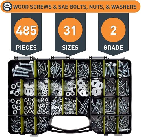 Jackson Palmer 1,000 Piece Hardware Assortment Kit with Screws, Nuts, Bolts & Washers (Double Sided case)… in Saudi Arabia