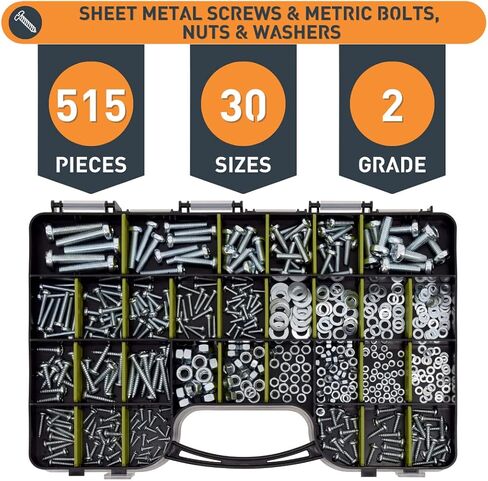 Jackson Palmer 1,000 Piece Hardware Assortment Kit with Screws, Nuts, Bolts & Washers (Double Sided case)… in Saudi Arabia