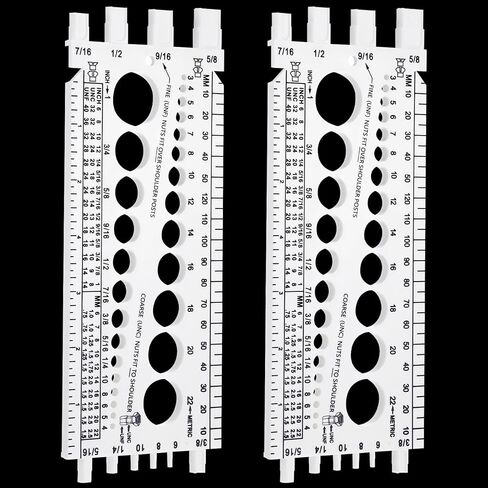 Hoteam 2 Pieces Nut Bolt Thread Gauge Checker Plastic Bolt Size and Thread Gauge Bolt Nut Thread Measure Gauge Bolt and Nut Identifier Gauge Bolt Gauge with Inch and Centimeter Ruler(Red) in Saudi Arabia