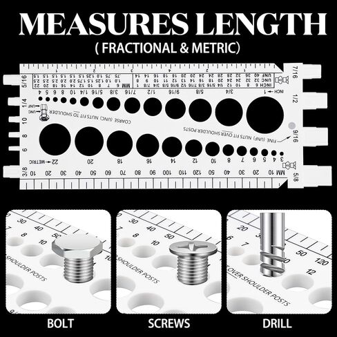 Hoteam 2 Pieces Nut Bolt Thread Gauge Checker Plastic Bolt Size and Thread Gauge Bolt Nut Thread Measure Gauge Bolt and Nut Identifier Gauge Bolt Gauge with Inch and Centimeter Ruler(Red) in Saudi Arabia